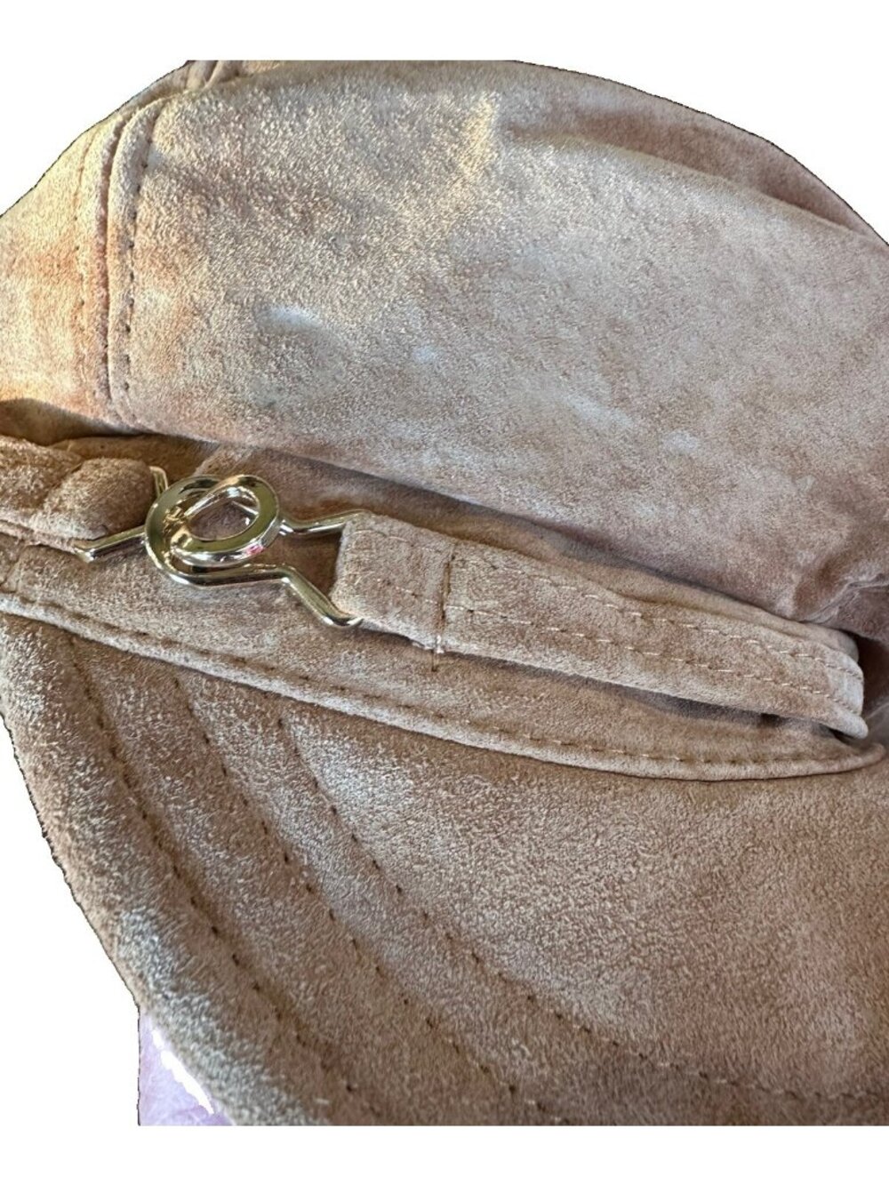 Nine West Tan Suede Newsboy Baker Boy Cabbie Cadet Hat